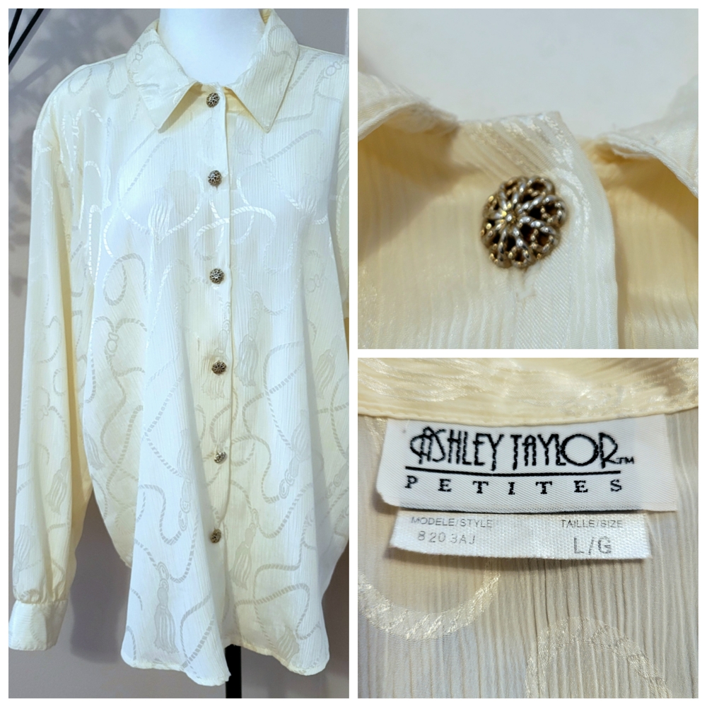 VINTAGE 90'S BUTTONED BLOUSE large cream